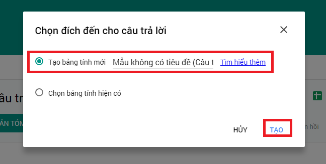 google form tao bang tinh