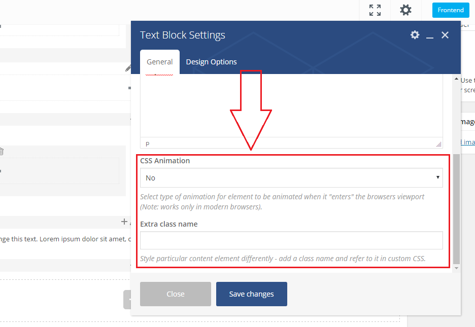 text block settings