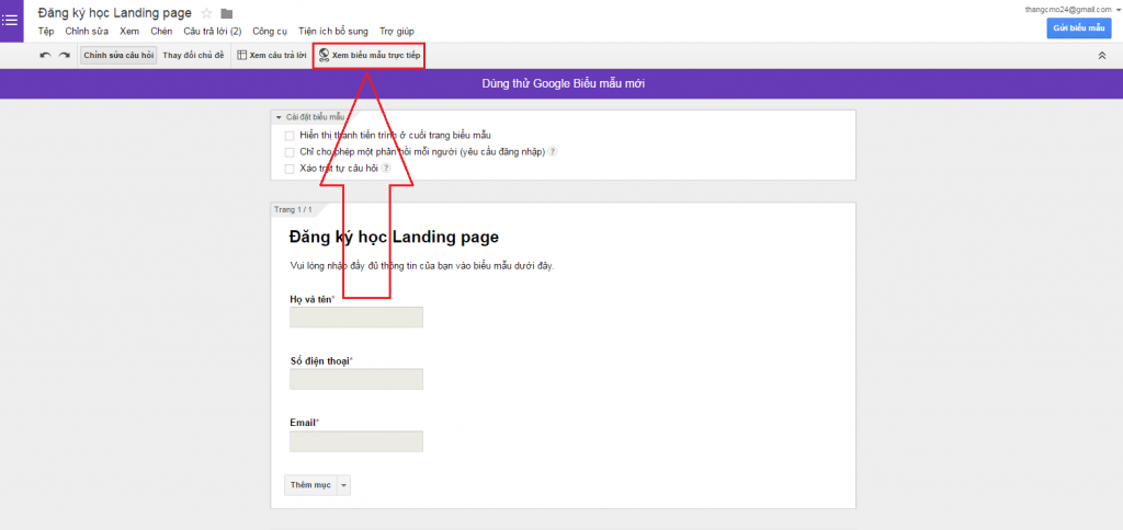 Hướng dẫn tích hợp Google Form vào web WordPress
